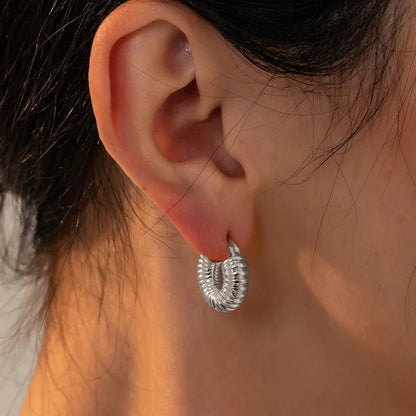 Stainless Steel Big Circle Hoop Earrings